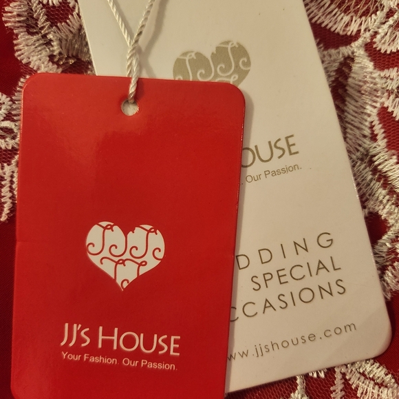 NWT JJ'S House Stunning Red and White Lace Dress - Picture 5 of 7